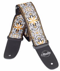 Amumu Hootenanny Embroidery Cotton Strap Yellow - Gitarový popruh