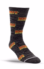 Perri's Leathers Kiss All Over Logo Crew Charcoal Mix L - Ponožky