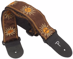 Perri's Leathers 7636 Jacquard Brown Suns - Gitarový popruh