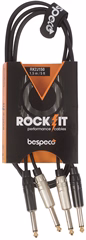 Bespeco ROCKIT Stereo Cable 2x Jack Mono - 2x Jack Mono 3 m - Spájací kábel