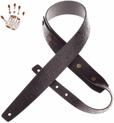 Magrabò Buttons BC Embossed Flores Black 5 cm - Gitarový popruh
