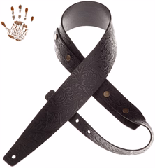 Magrabò Buttons BC Embossed Flores Black 7 cm - Gitarový popruh