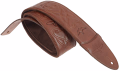 PRS 2.4" Padded Guitar Strap w/RAS, Custom Leather (Faux) Birds, Sanguine - Gitarový popruh
