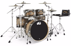 DWe 5-Piece Candy Black Burst Over Curly Maple Exotic Kit - Elektroakustická bicia súprava