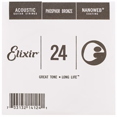 Elixir Nanoweb Phosphor Bronze Single .024" - Kusová struna
