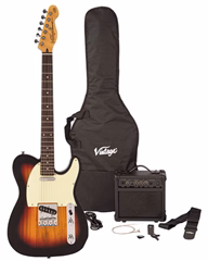 Vintage V20 Coaster Pack 3TS - Elektrická gitara set