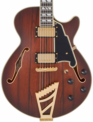 D'Angelico Deluxe SS Satin Brown Burst - Semiakustická gitara
