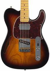 G&L Tribute ASAT Classic Bluesboy Semi-Hollow 3-Tone Sunburst RW - Elektrická gitara