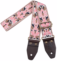 Amumu Hearts & Spades Pink White - Gitarový popruh