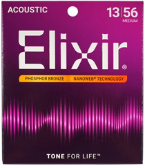 Elixir Nanoweb Phosphor Bronze Medium - Kovové struny na akustickú gitaru