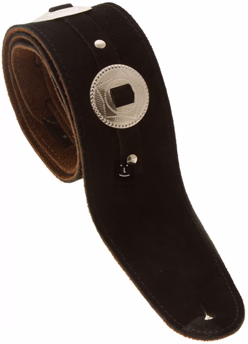 Perri's Leathers 299 Suede Conchos Black - Gitarový popruh