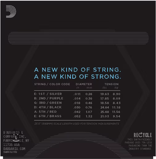 D'Addario NYXL1152 - Struny na elektrickú gitaru