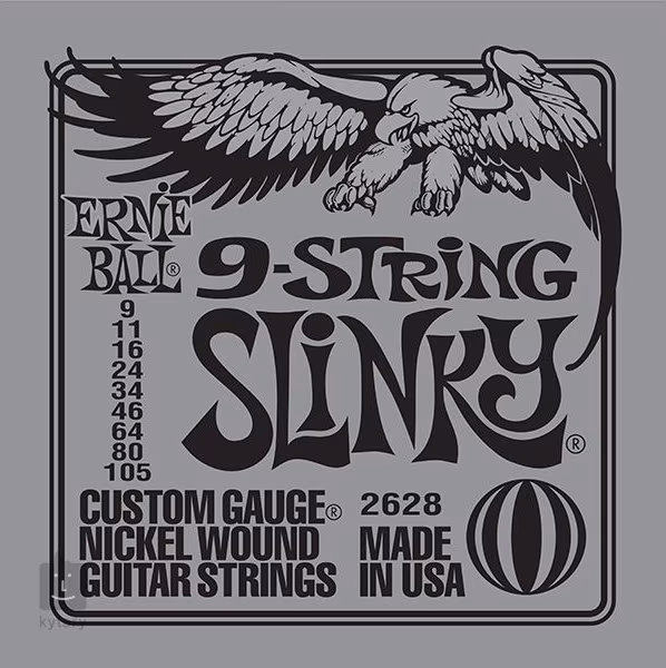Ernie Ball 2628 Nickel Wound 9-String Slinky - Struny na deväťstrunovú elektrickú gitaru