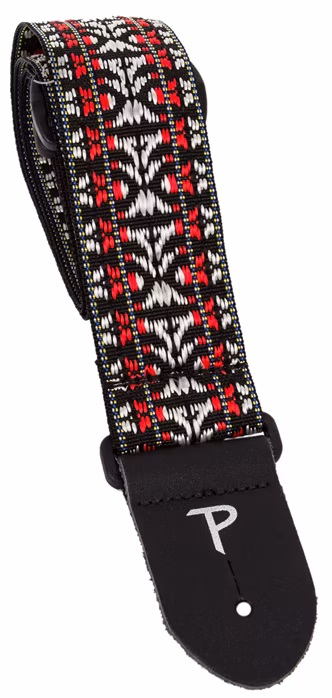 Perri's Leathers 287 Poly Pro Red And White Hootenanny - Gitarový popruh