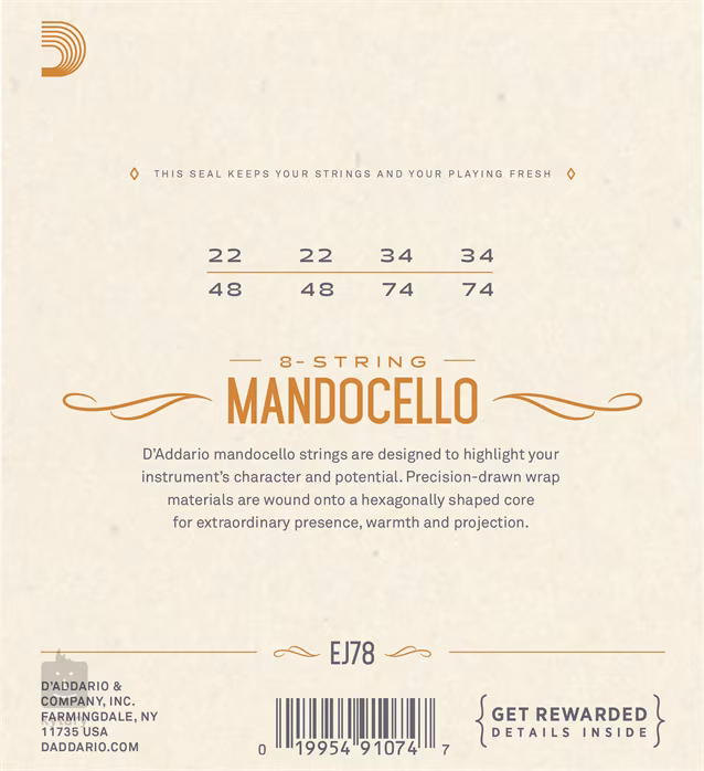 D'Addario EJ78 - Struny na mandocello