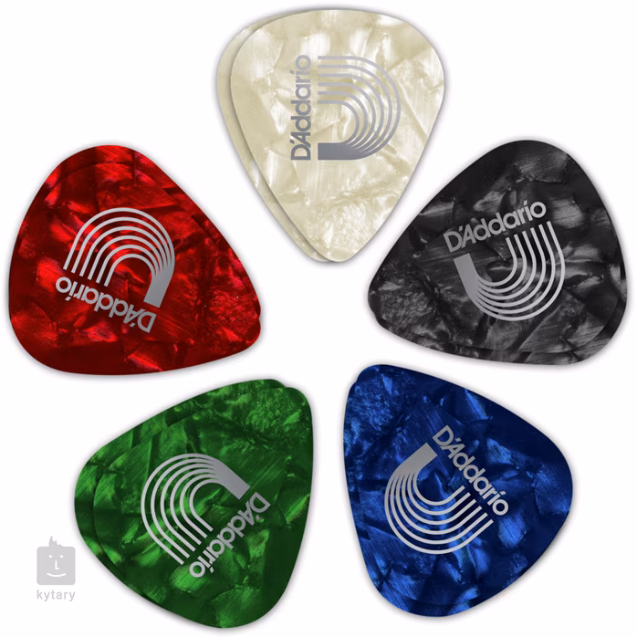 D'Addario Classic Pearl Celluloid Picks Medium - Brnkátka