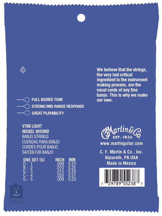 Martin Vega Banjo Light - Struny na päťstrunové bendžo