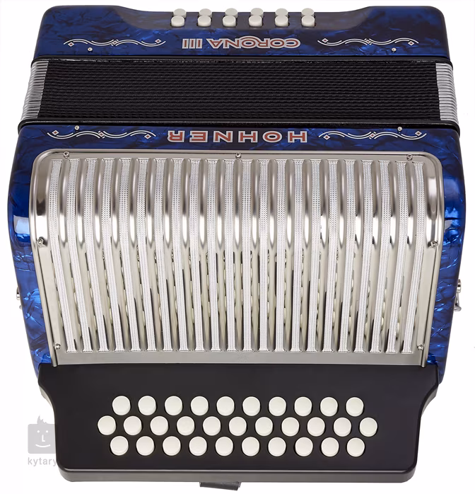 Hohner Corona III BbEbAb, dark blue - Diatonický akordeón