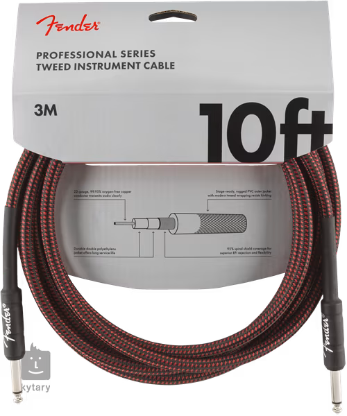 Fender Professional Series 10' Instrument Cable Red Tweed - Nástrojový kábel