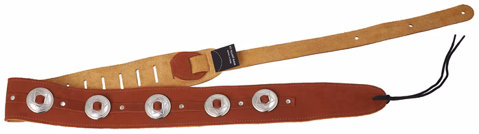 Perri's Leathers 298 Suede Conchos Brown - Gitarový popruh