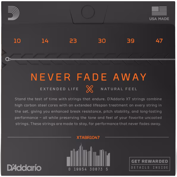 D'Addario XTABR1047 - Kovové struny na akustickú gitaru