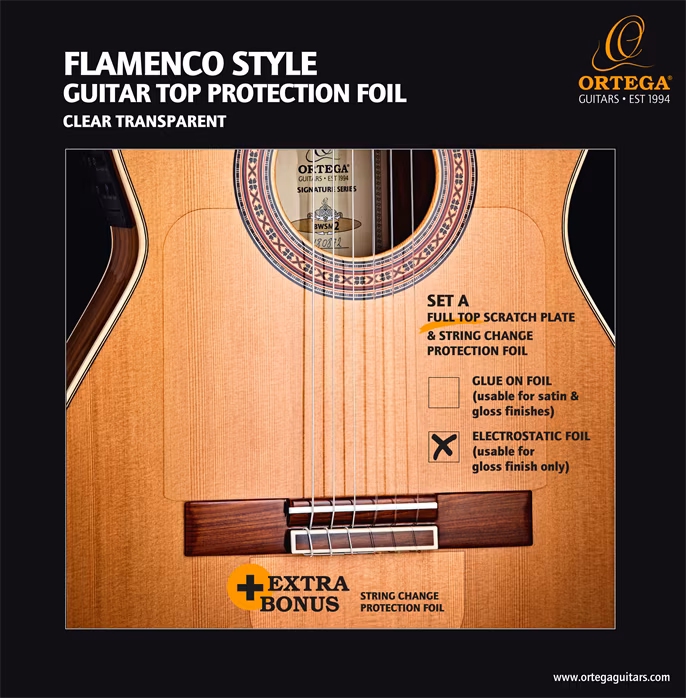 Ortega OERP-FLAM1 Flamenco Electrostatic Full Top Pickguard - Pickguard