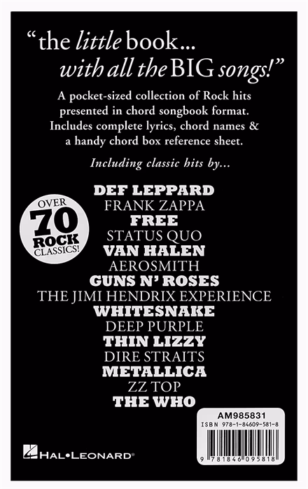 MS The Little Black Book Of Rock Hits - Spevník