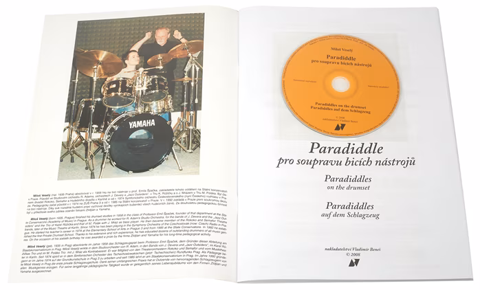 KN Paradiddle pro soupravu bicích nástrojů - kniha s CD - Miloš Veselý - Škola hry na bicích