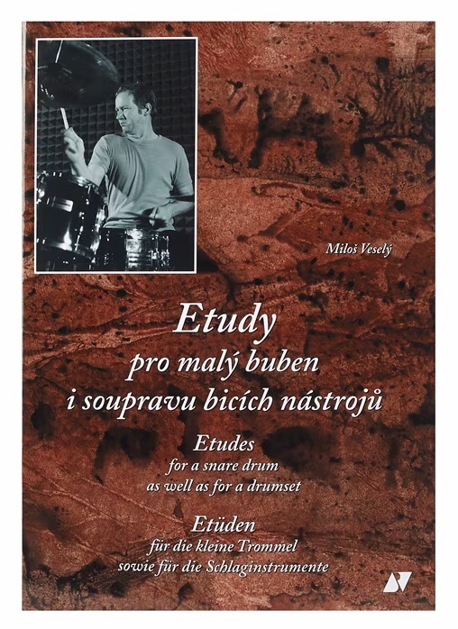 KN Etudy pro malý buben i soupravu bicích nástrojů - kniha s CD - Miloš Veselý - Škola hry na bicích