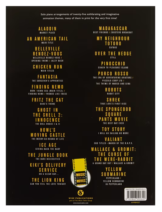 MS Music From The Movies - The Animation Collection - Noty pre klavír
