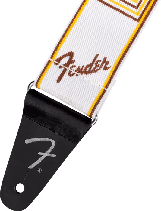 Fender Weighless Monogramm Strap White/Brown/Yellow - Gitarový popruh