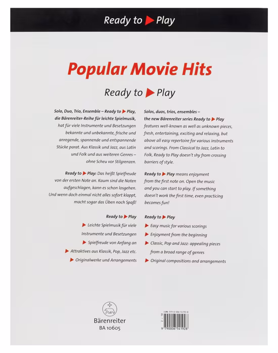 MS Popular Movie Hits for Violin and Piano - Škola hry na husliach