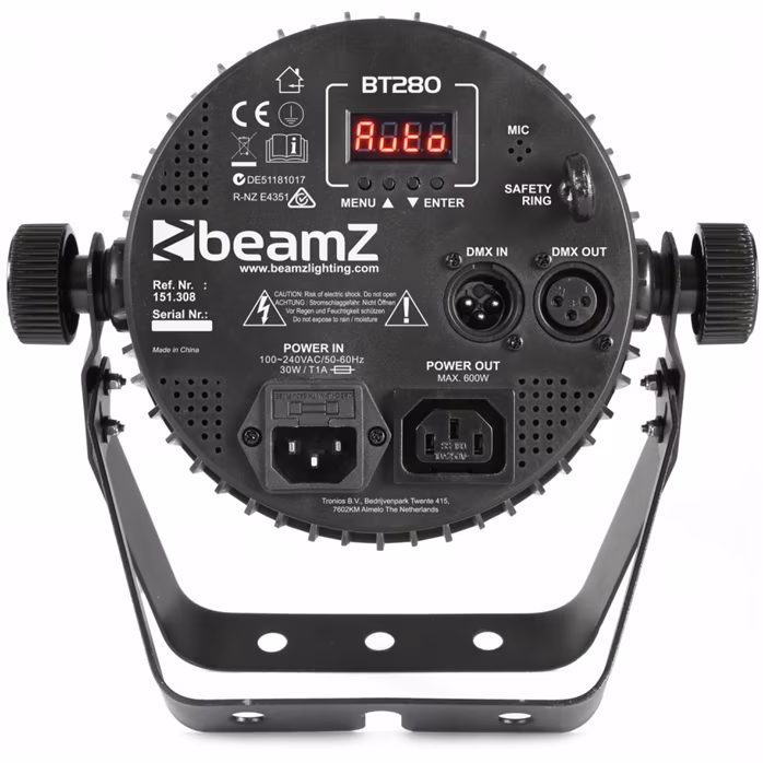 BeamZ BT280 LED Flat Par 7x10W 6in1 RGBWA-UV - LED PAR reflektor