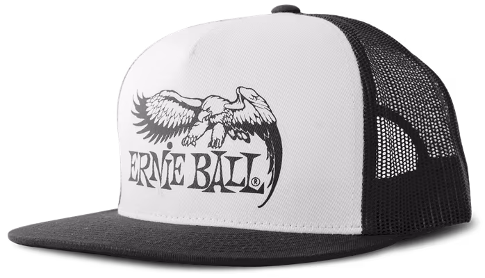 Ernie Ball Eagle Logo Trucker Hat White - Šiltovka