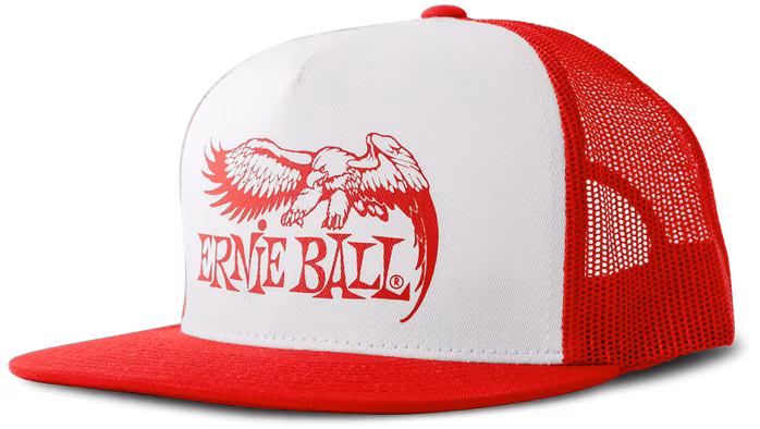 Ernie Ball Eagle Logo Trucker Hat Red - Šiltovka