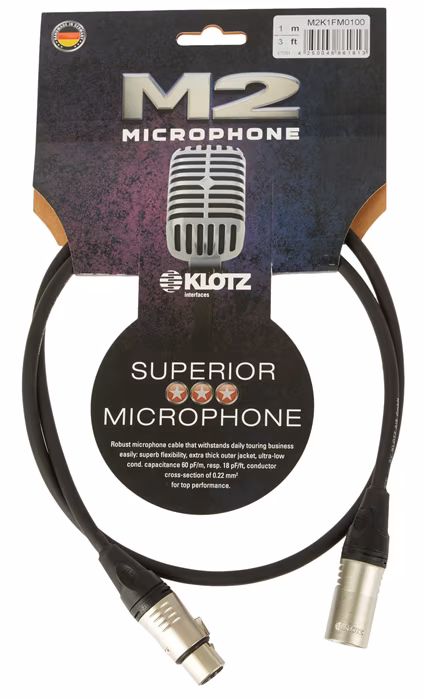 Klotz M2K1FM0100 - Mikrofónny kábel