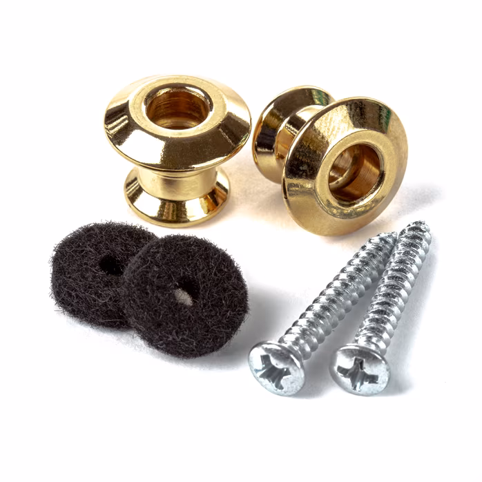 Dunlop Straplok Dual Design Strap Button Set - Gold - Rolna na popruh