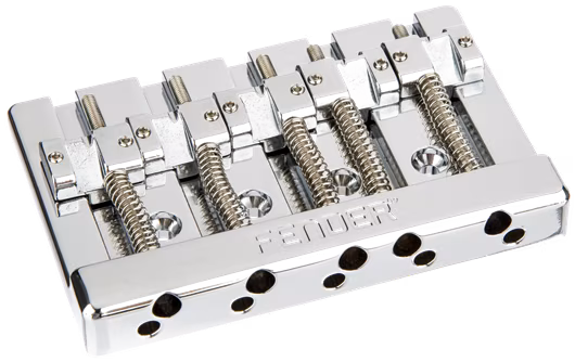 Fender HiMass 5-String Bass Narrow Bridge Assembly With Brass Saddles, Chrome - Kobylka