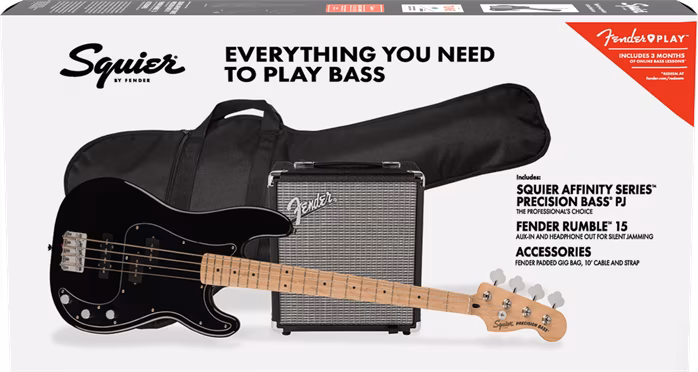 Fender Squier Affinity Precision Bass PJ Pack BLK - Basgitarový komplet