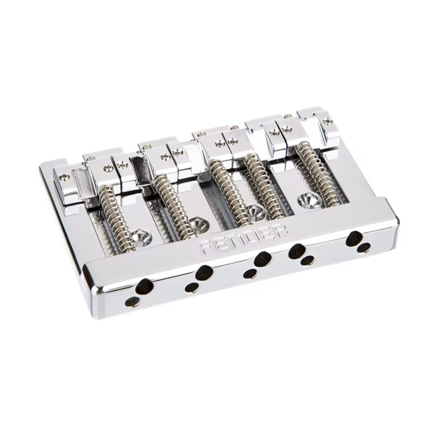 Fender HiMass 5-String Bass Wide Bridge Assembly With Zinc Saddles, Chrome - Kobylka