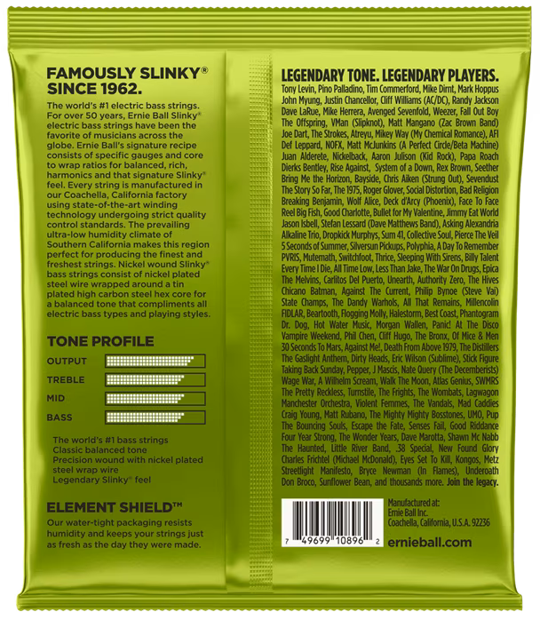 Ernie Ball 2856 Regular Slinky Nickel Wound Medium Scale Electric Bass 45-105 - Struny na basgitaru