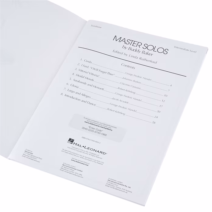 MS Master Solos Intermediate Level - Trombone - Noty pre trombón