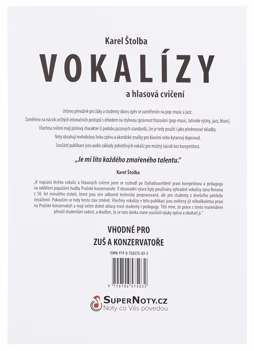 KN Vokalízy a hlasová cvičení - Škola spevu