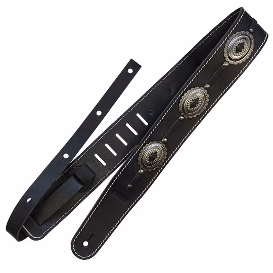 Richter Raw II Concho Black/Old Silver - Gitarový popruh
