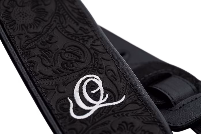 Ortega Leather Strap Byzantine Black - Gitarový popruh