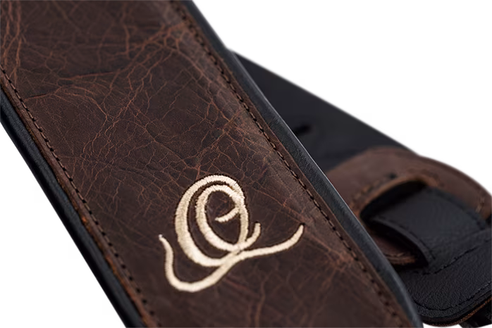 Ortega Leather Strap Vintage Brown - Gitarový popruh