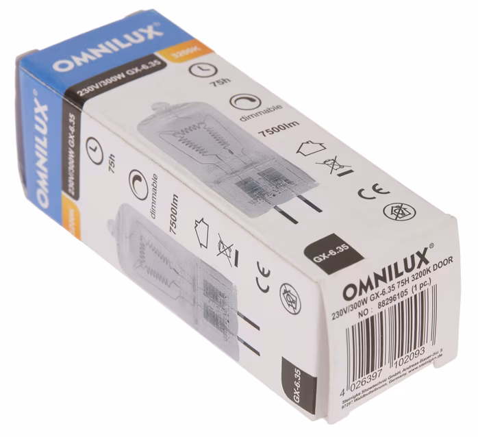 Omnilux 230V/300W GX-6,35 75h 3200K - Svetelný zdroj