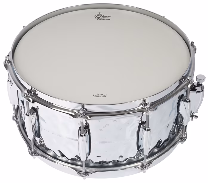 Gretsch 14"x6,5" Hammered Chrome Over Brass - Snare bubienok
