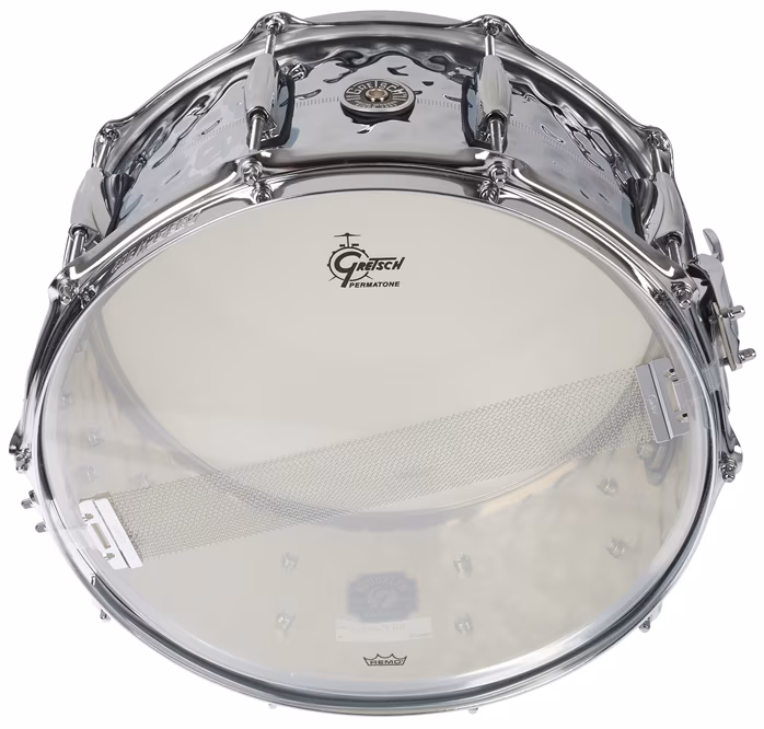 Gretsch 14"x6,5" Hammered Chrome Over Brass - Snare bubienok