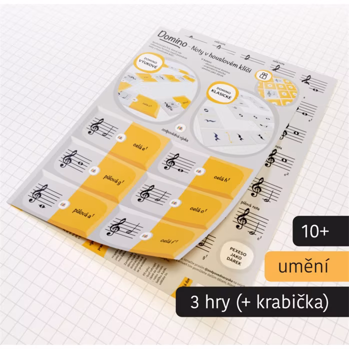 Zodpovědná výuka Domino: Noty v houslovém klíči - Hudobná náuka